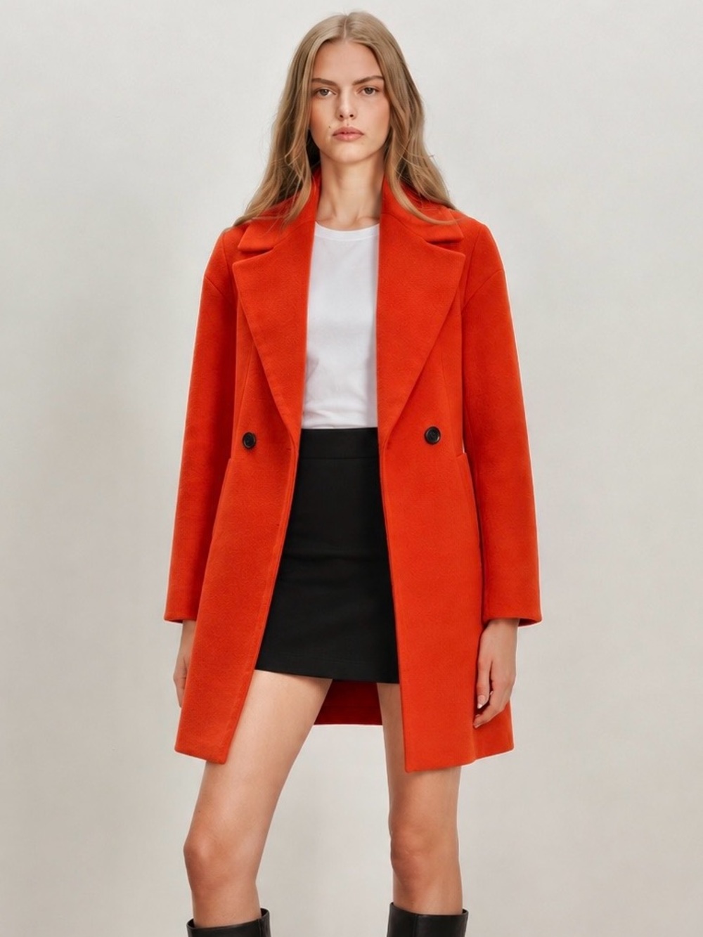 J. CREW Orange Relaxed Topcoat In Italian Wool/Cashmere Size P XS Preppy